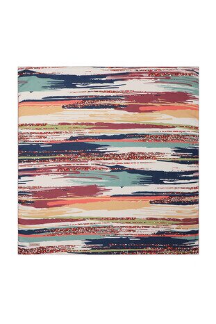 Lacivert Fırça Desen Soft Eşarp 