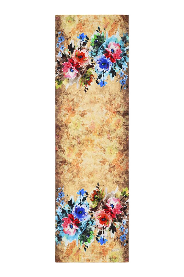 Sarı Flower İpeksi Fular - 4