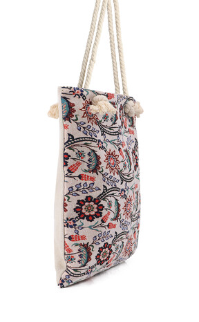 Flower Tulip Pattern Tapestry Shoulder Bag - Thumbnail