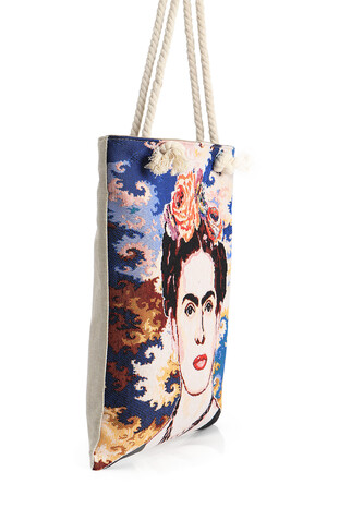 Frida Pattern Tapestry Shoulder Bag - Thumbnail