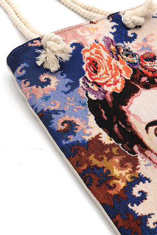 Frida Pattern Tapestry Shoulder Bag - Thumbnail