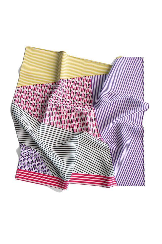 Fuchsia Drop Sura Silk Square Scarf - 4