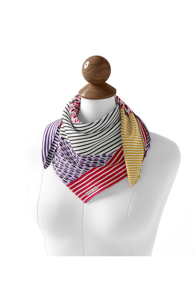 Fuchsia Drop Sura Silk Square Scarf - 3