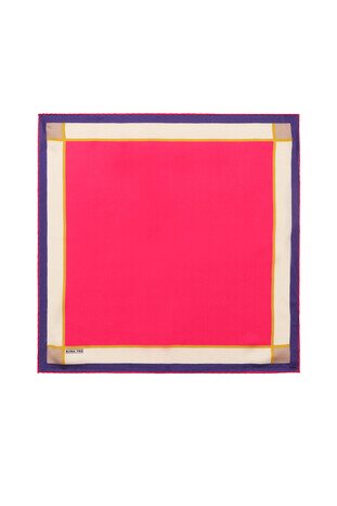 Fuchsia Wide Border Plain Silk Pocket Square 