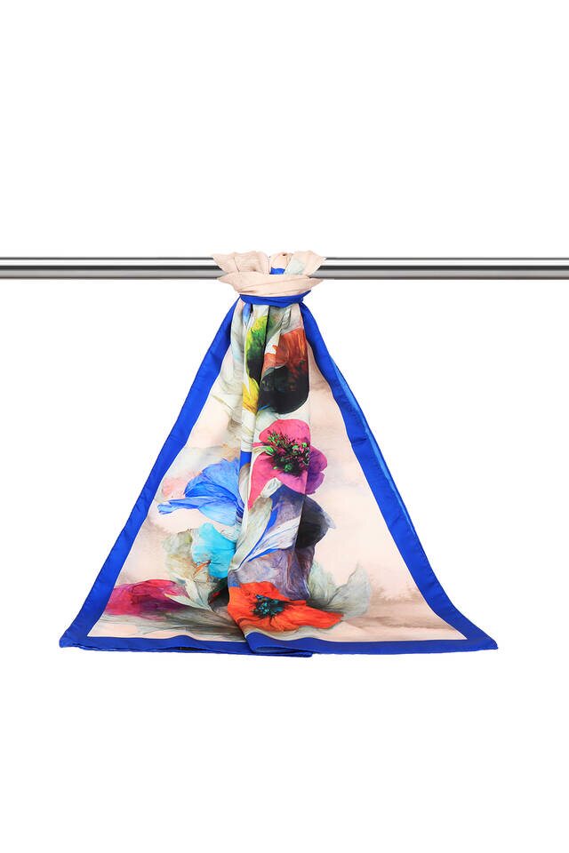 Saks Gelincik Desen İpeksi Fular - 3