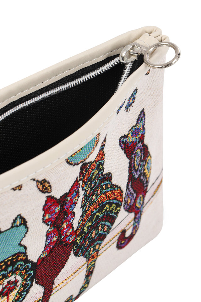 Kedi Desen Goblen Cüzdan - 4