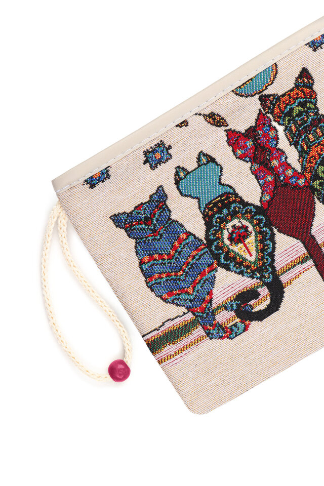 Kedi Desen Goblen Cüzdan - 3