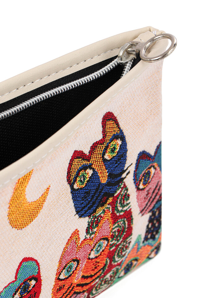 Kedi Desen Goblen Cüzdan - 4