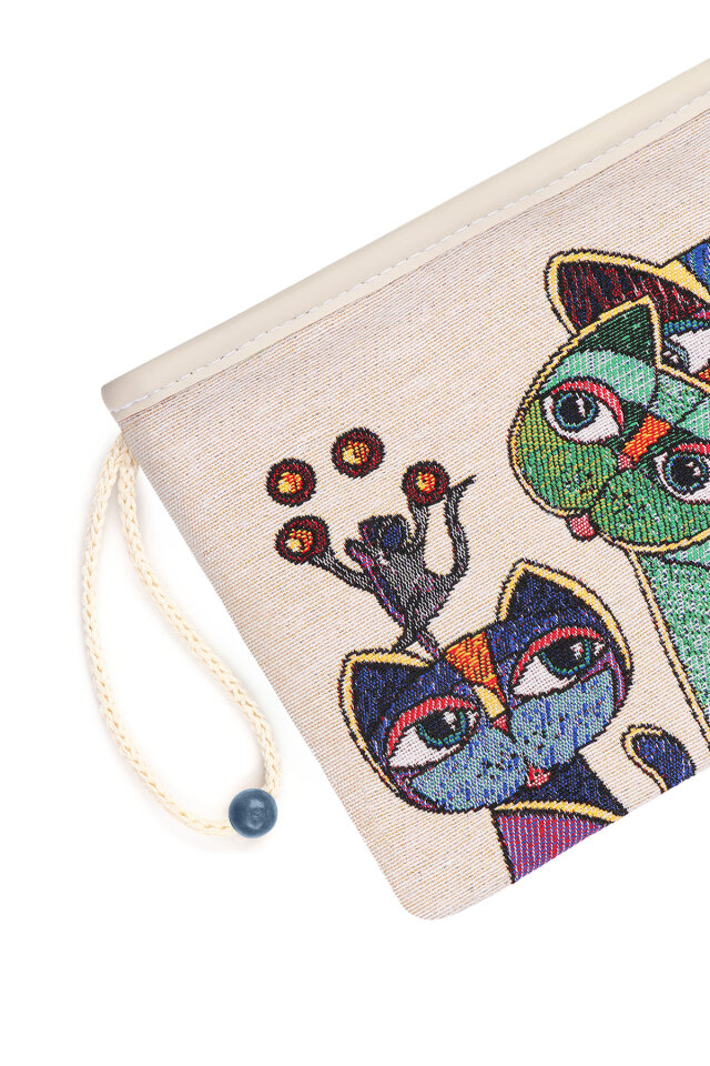 Kedi Desen Goblen Cüzdan - 3