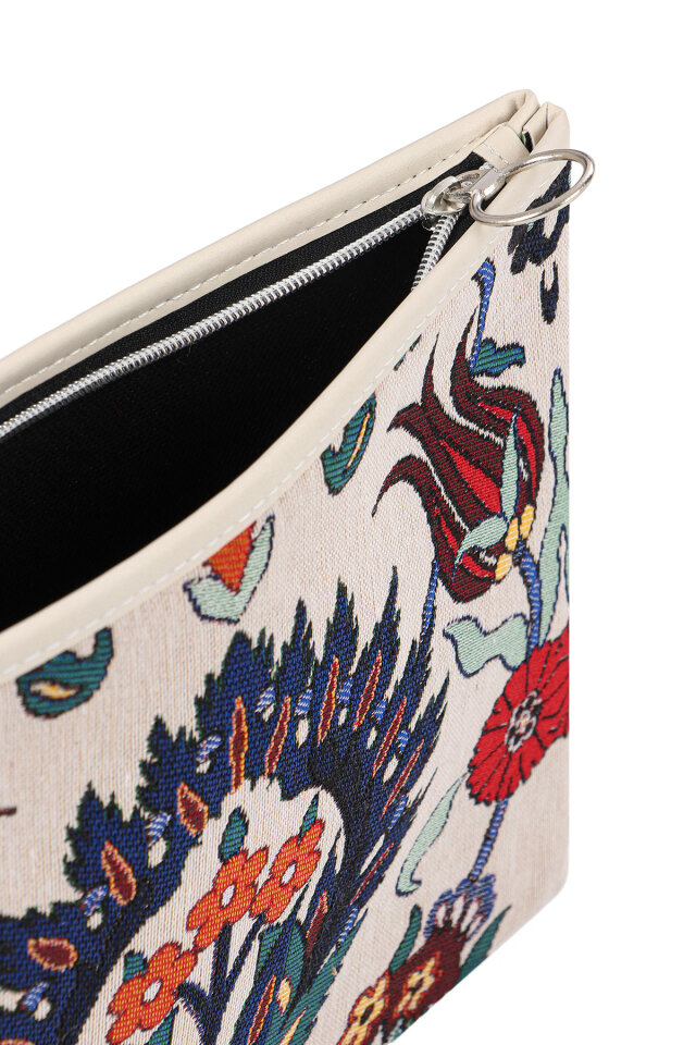 Çiçek Desen Goblen El Çantası - 4