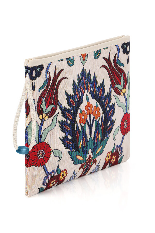Çiçek Desen Goblen El Çantası - 2