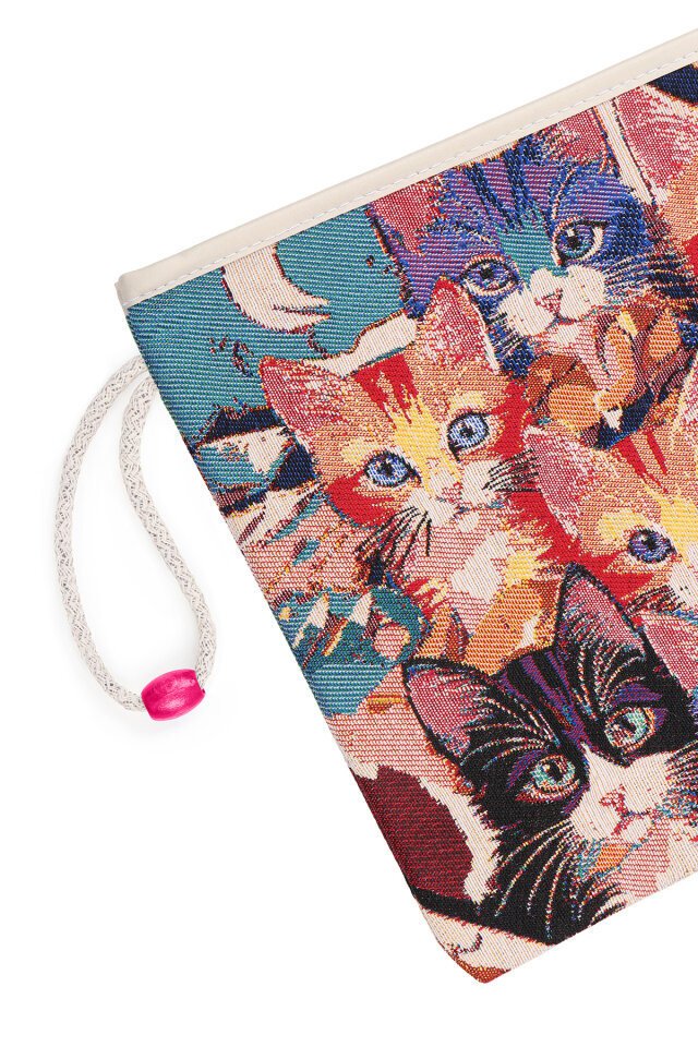 Kedi Desen Goblen El Çantası - 3