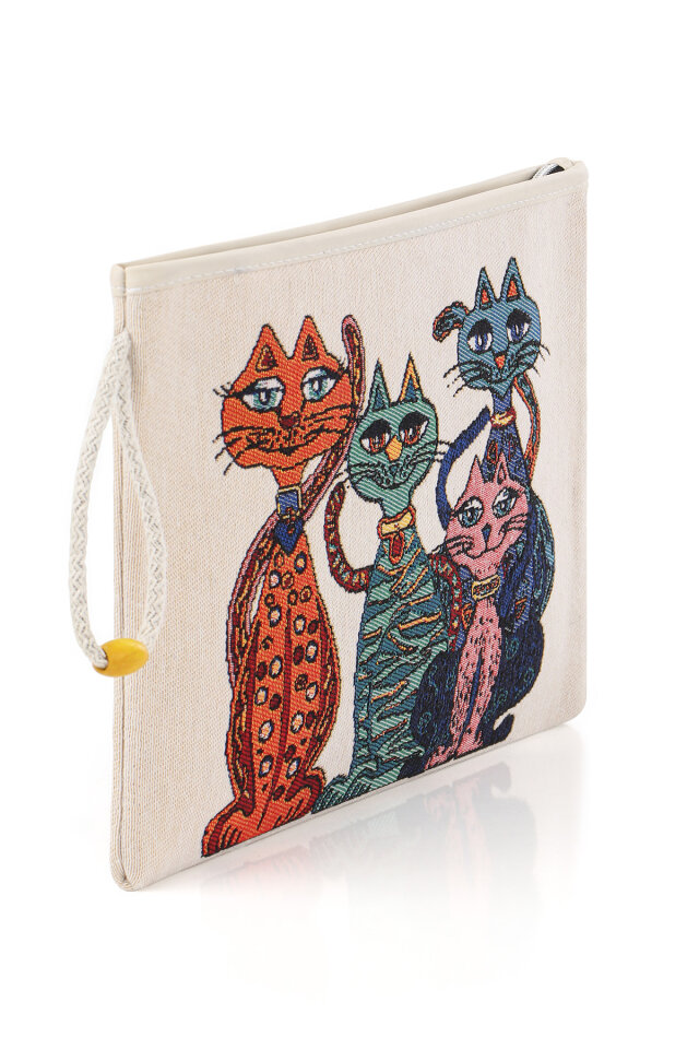 Kedi Desen Goblen El Çantası - 2