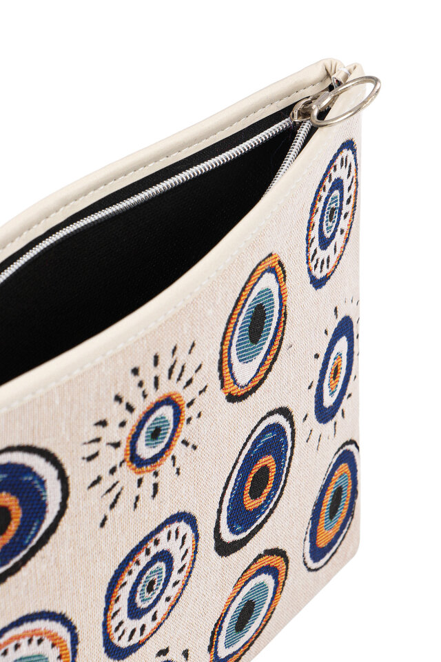 Nazar Boncuğu Desen Goblen El Çantası - 4