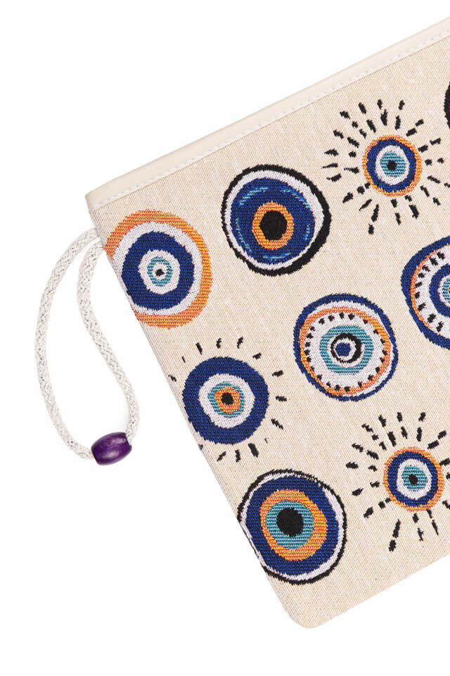 Nazar Boncuğu Desen Goblen El Çantası - 3