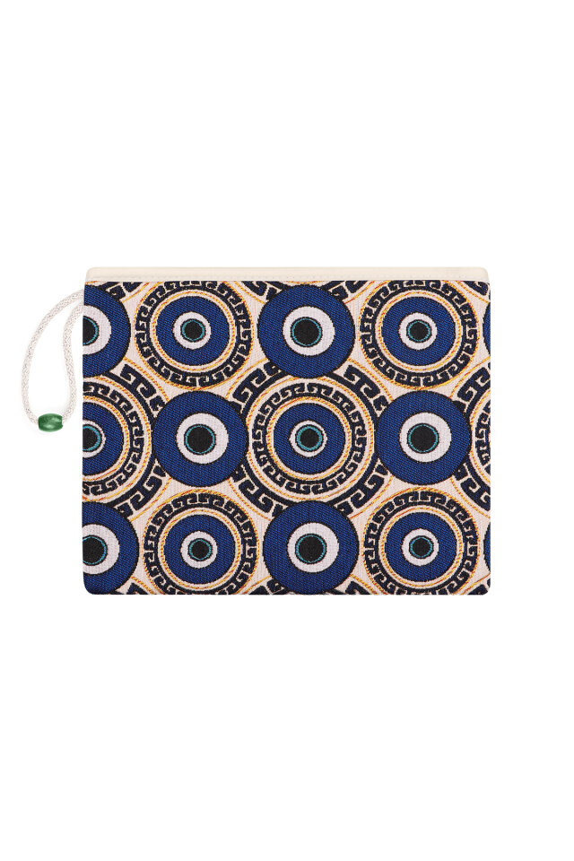 Nazar Boncuğu Desen Goblen El Çantası 