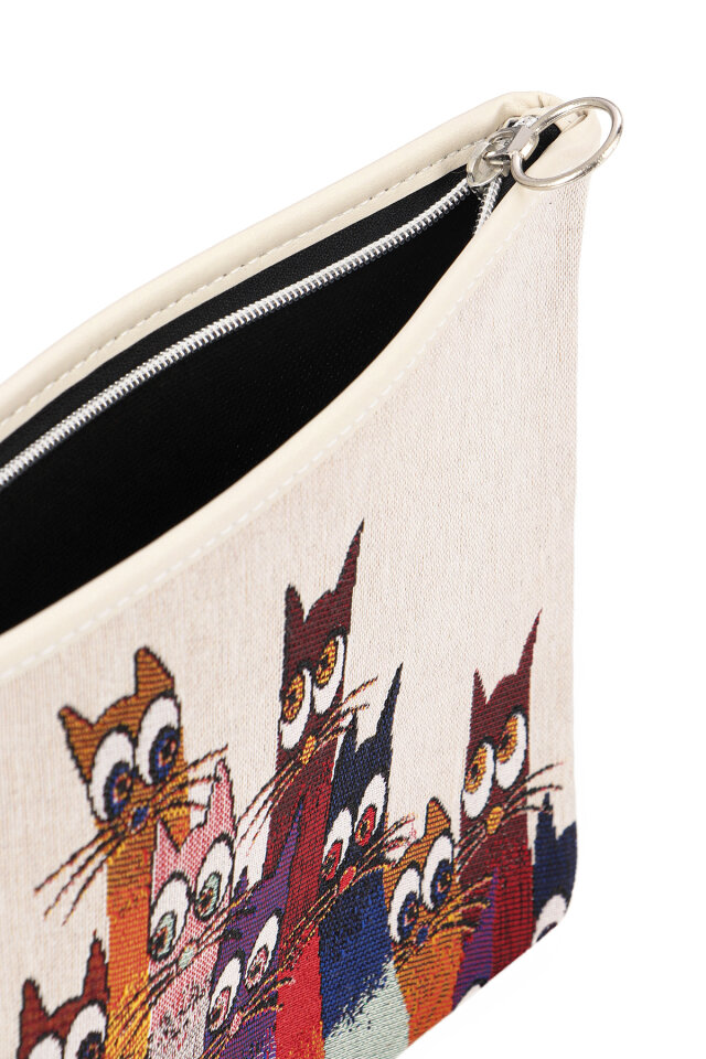 Kedi Desen Goblen El Çantası - 4