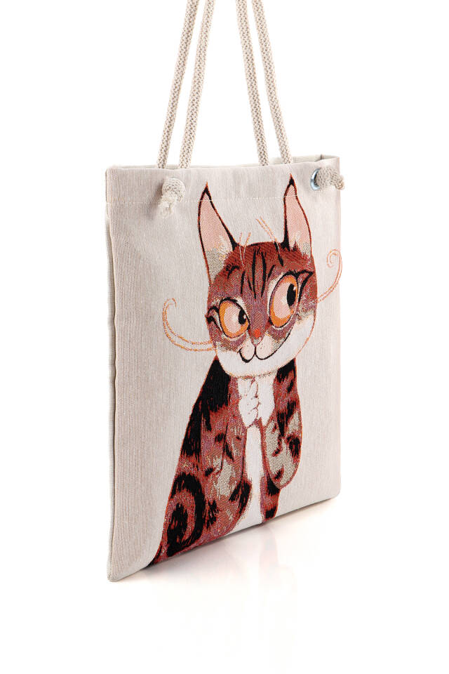 Kedi Desen Goblen Omuz Çantası - 2