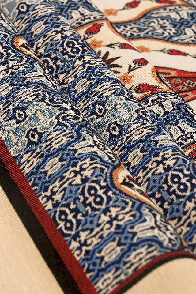 Mavi Lale Desen Goblen Seccade - 2