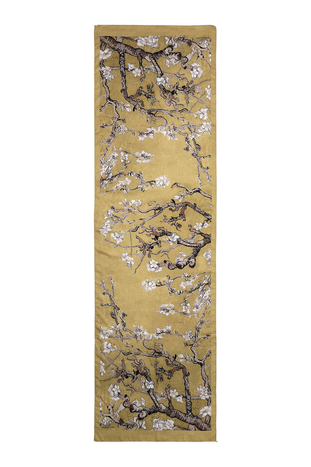 Gold Almond Blossom Silky Foulard - 3
