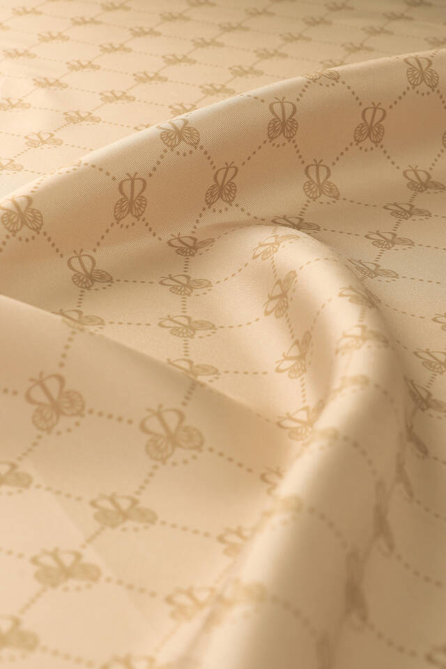 Gold Butterfly Monogram Twill Silk Square Scarf - 3
