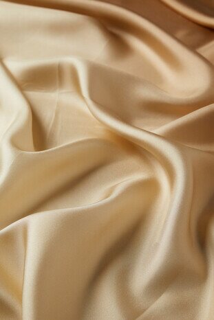 Gold Cream Gradient Twill Silk Square Scarf - Thumbnail