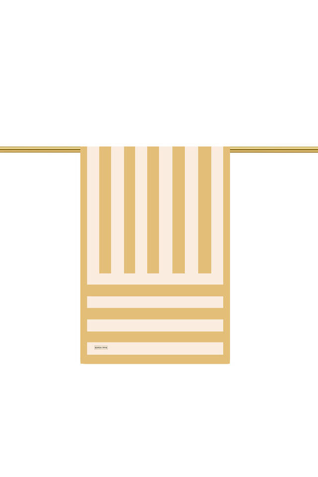 Gold Stripe Pattern Twill Silk Scarf - 2