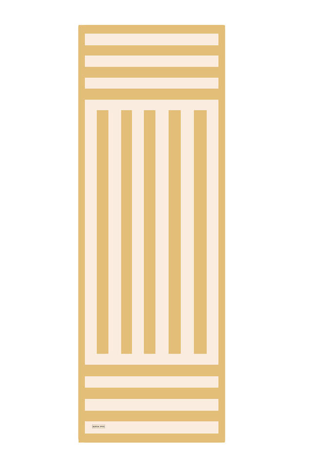 Gold Stripe Pattern Twill Silk Scarf - 4