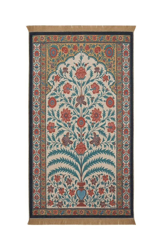 Gold Velvet Carpet Prayer Rug 