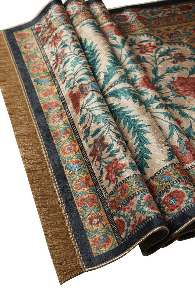 Gold Velvet Carpet Prayer Rug - 3