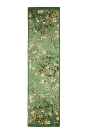Grass Green Almond Blossom Silk Foulard - Thumbnail