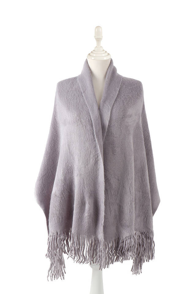 Gray Angora Shawl - Bursa İpek
