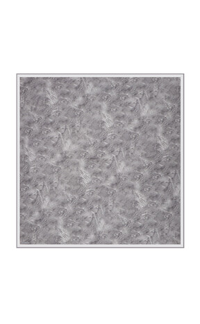 Gray Brush Silk Square Scarf 