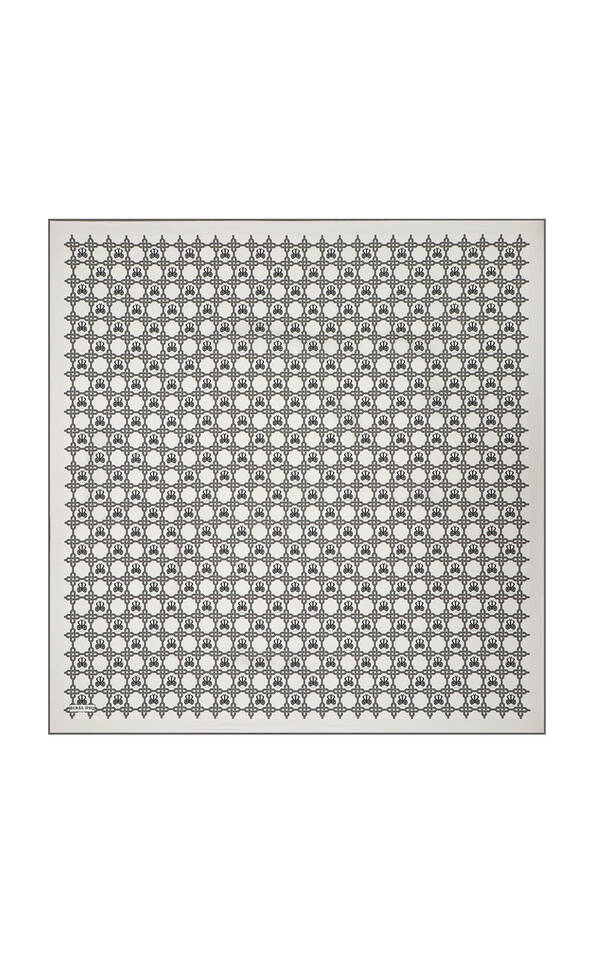 Gray Chain Monogram Twill Silk Square Scarf - Bursa İpek