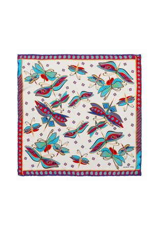 Gray Fuchsia Patterned Silky Pocket Square 