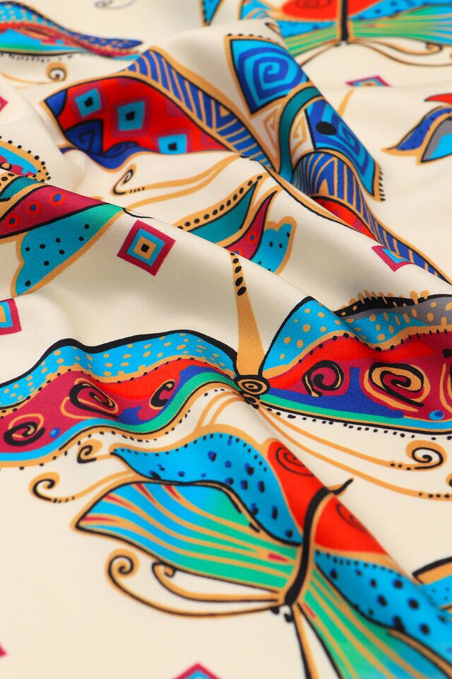 Gray Fuchsia Patterned Silky Pocket Square - 3