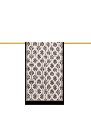 Gray Hatai Pattern Silk Foulard - Thumbnail