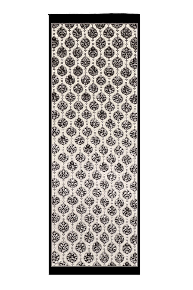 Gray Hatai Pattern Silk Foulard - 4