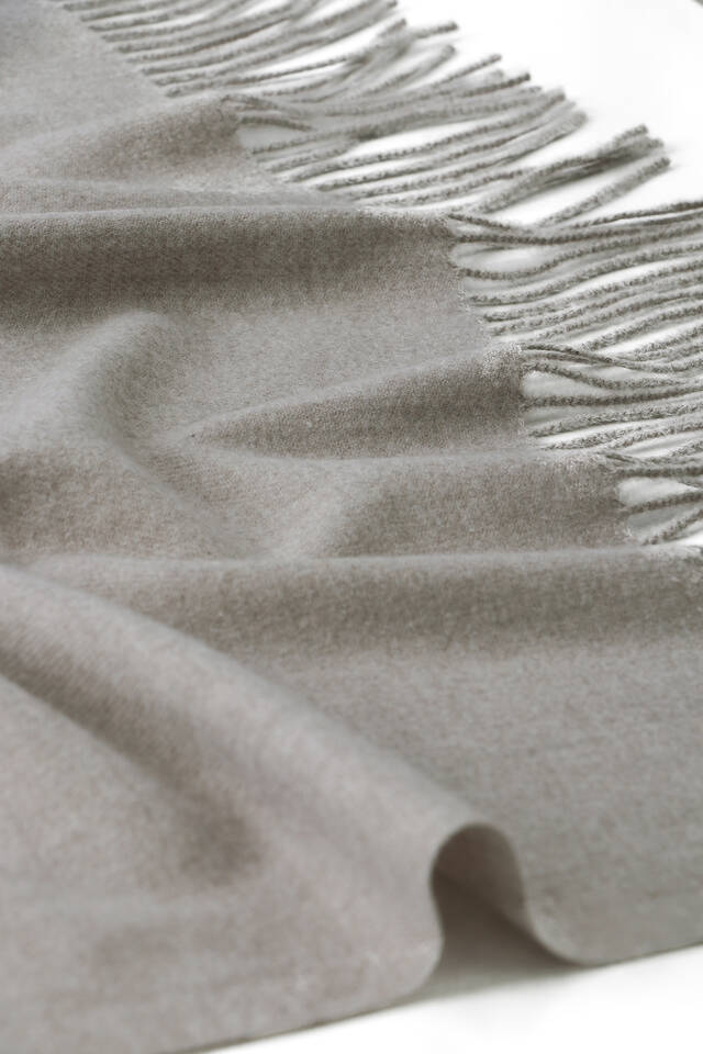 Gray Solid Color Winter Shawl - 4