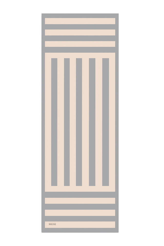 Gray Stripe Pattern Twill Silk Scarf - 4