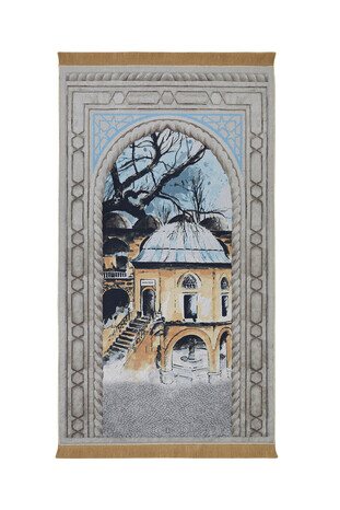 Gray Velvet Carpet Prayer Rug 