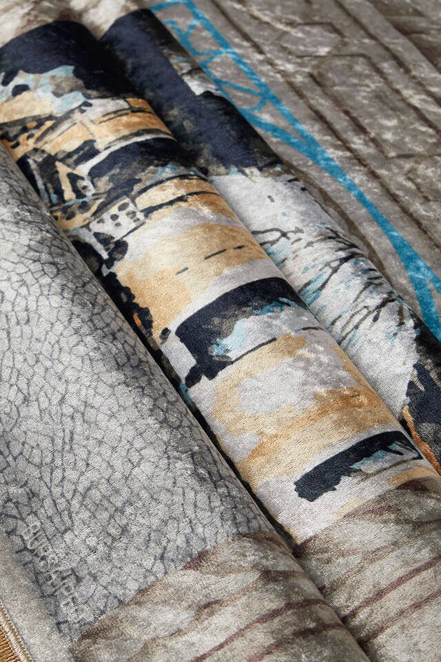 Gray Velvet Carpet Prayer Rug - 2