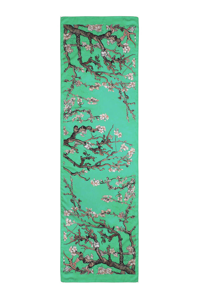 Green Almond Blossom Silky Foulard - 3