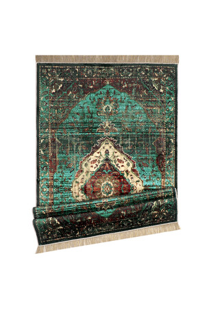 Green Bamboo Carpet Prayer Rug - Thumbnail