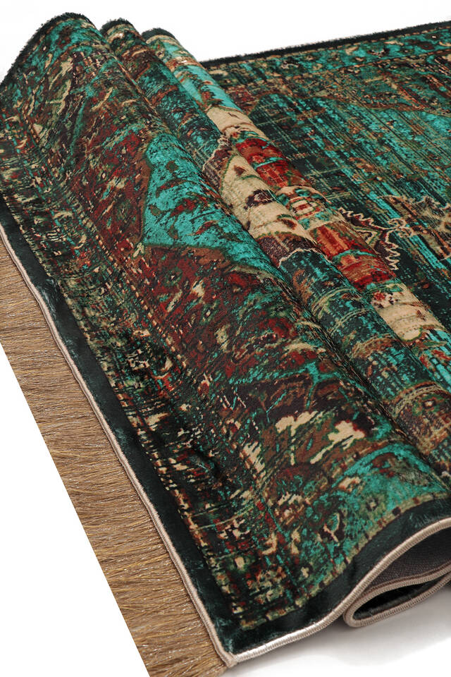 Green Bamboo Carpet Prayer Rug - 3