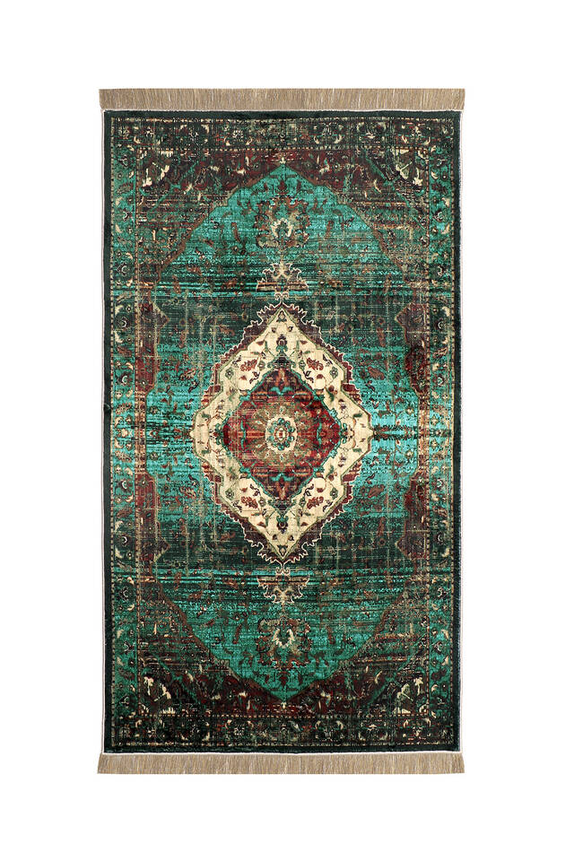 Green Bamboo Carpet Prayer Rug - Bursa İpek