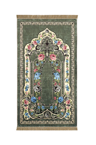 Green Bamboo Carpet Prayer Rug 
