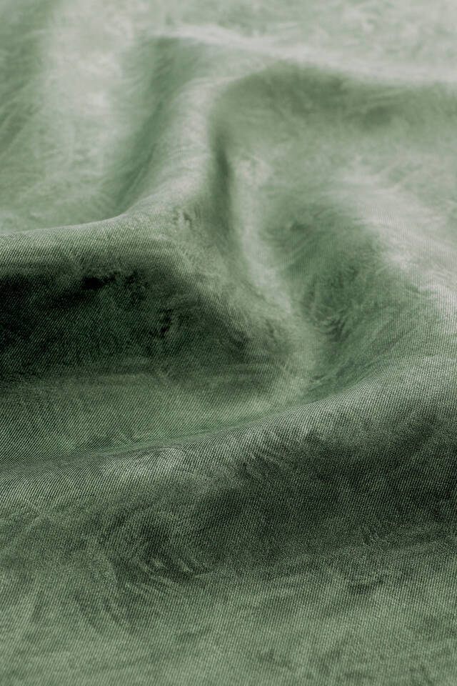 Green Brush Pattern Twill Silk Square Scarf - 2