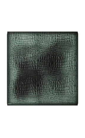 Green Deren Pattern Twill Silk Square Scarf 