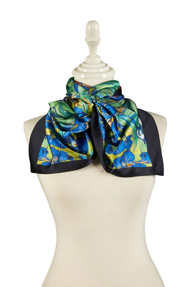 Green Irises Silky Foulard - 2